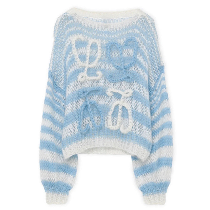 Damen gemütlicher und trendiger Strickpullover mit einzigartigem Design R&B