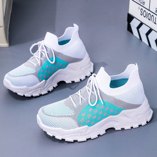 Damen Sportliche Sneaker mit atmungsaktiver Strickoberfläche und flexibler Sohle R&B