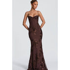 Damen Elegantes Abendkleid mit floralem Spitzenmuster und figurbetontem Schnitt R&B