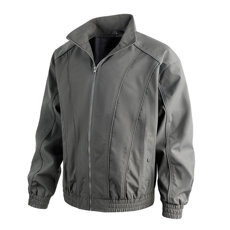 Herren Freizeitjacke mit hochschließendem Kragen und elastischem Bund R&B
