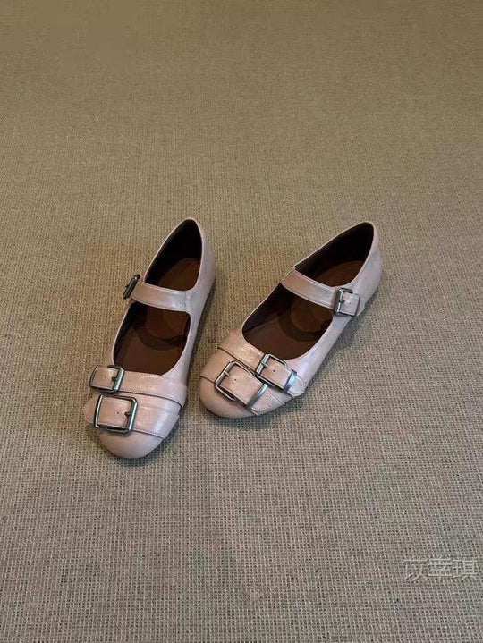 Damen elegante Mokassins mit modischem Schnallen-Detail R&B