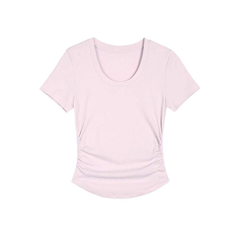 Damen Elegantes kurzärmliges Basic-Oberteil mit figurbetonendem Schnitt R&B