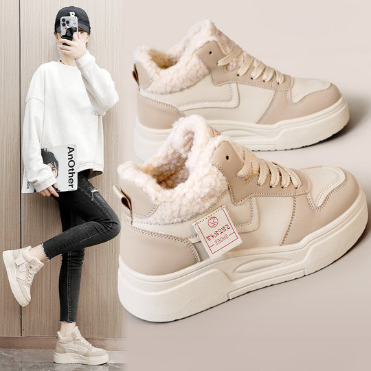 Damen hohe Modische Sneakers mit kuscheligem Innenfutter und sportlichem Design R&B