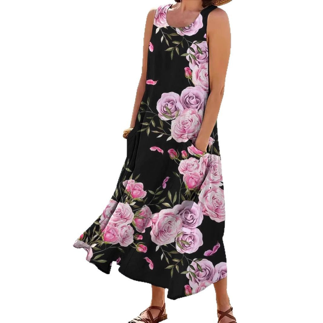 Damen Maxikleid mit floralem Design R&B
