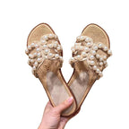 Damen modische Sandalen mit perlverzierten Riemen R&B