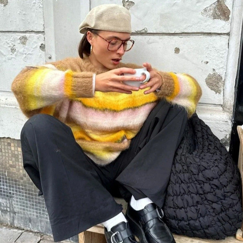 Damen Grobstrick Pullover mit lässiger Passform und oversized Schnitt R&B