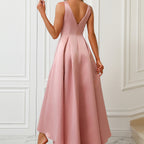 Damen Asymmetrisches Abendkleid aus satin mit Faltenwurf R&B