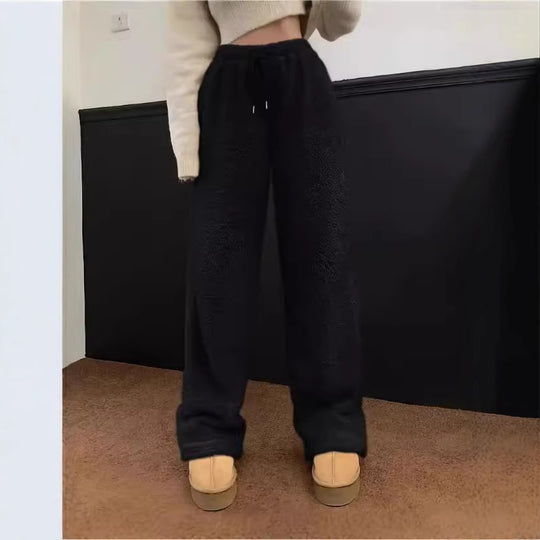 Damen Plüschstoff Freizeithose R&B
