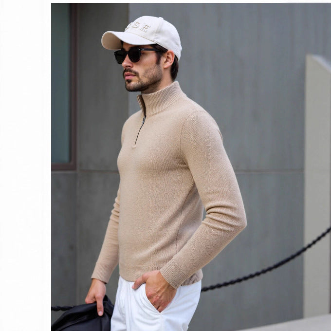 Herren Rollkragenpullover mit modernem Strukturdesign R&B