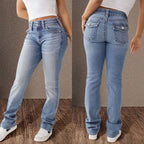 Damen Hohe Taille Bootcut Jeans mit Stretch-Anteil R&B