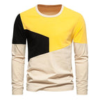 Herren Langarm T-Shirt mit modernem Farbblockdesign