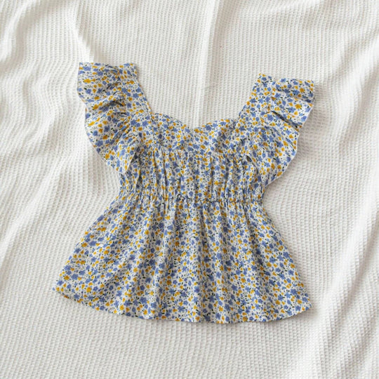Damen Blumenbluse mit Rüschendetails und fließendem Schnitt R&B