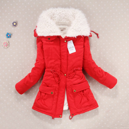 Damen lässige Steppjacke mit kuscheligem Innenfutter und verstellbarem Taillenzug R&B