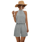 Damen Halter-Jumpsuit mit elastischem Bund und lässigem Stil R&B