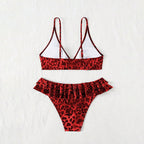 Damen-Bikini-Set mit voluminösen Rüschendetails und elegantem Ring