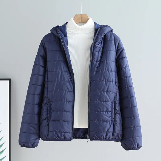 Damen gesteppte Übergangsjacke mit Kapuze und modernem Schnitt R&B