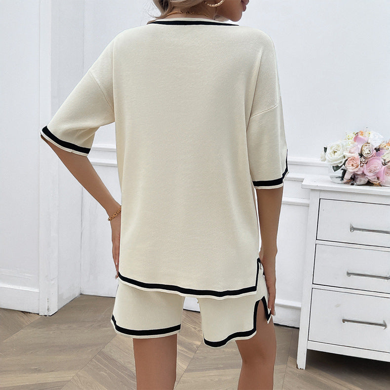 Damen Lässiges Sommer Ensemble mit kurzem Oberteil und bequemen Shorts R&B