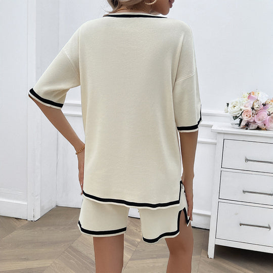 Damen Lässiges Sommer Ensemble mit kurzem Oberteil und bequemen Shorts R&B