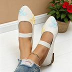 Damen elegante Ballerinas mit floralem Applikationsdesign R&B