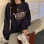 Damen lässiger Oversized Pullover mit kreativem Druck und bequemen, atmungsaktiven Materialien