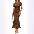Damen Maxikleid mit floralen Stickereien R&B