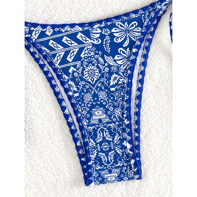 Damen Triangel-Bikini mit verstellbaren BindR&Bändern und floralem Design R&B