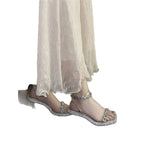 Damen elegante Sandalen mit funkelnden Strassakzenten und bequemen Absatz R&B