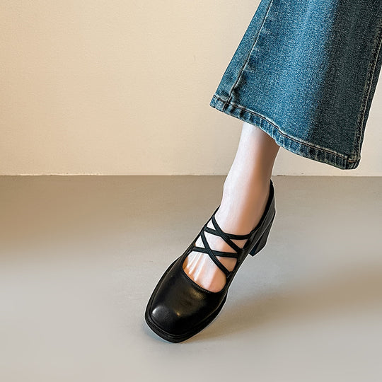 Damen Elegante Mary Jane Pumps mit modischen Riemchen R&B