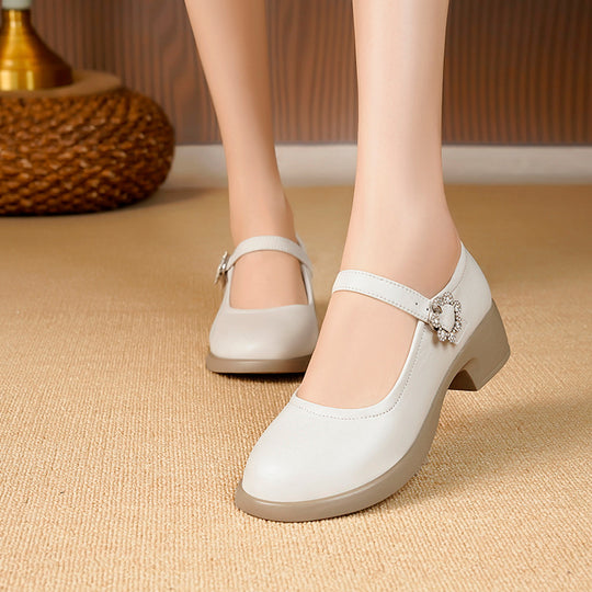 Damen Elegante Mary Jane Schuhe mit dekorativem Schmuckdetail R&B