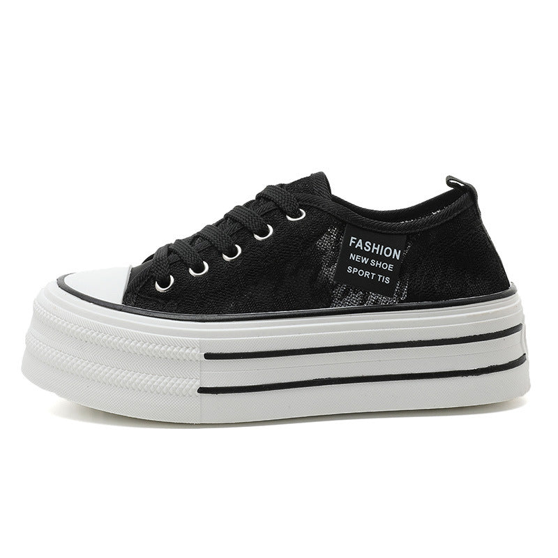 Damen Plateau-Sneaker mit modischem Textil-Obermaterial und rutschfester Sohle R&B