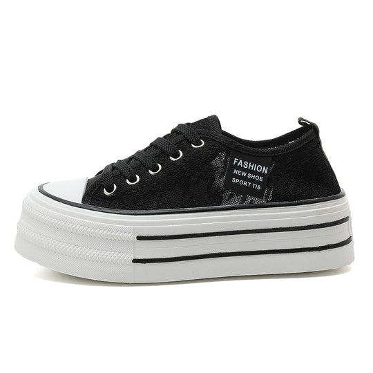 Damen Plateau-Sneaker mit modischem Textil-Obermaterial und rutschfester Sohle R&B