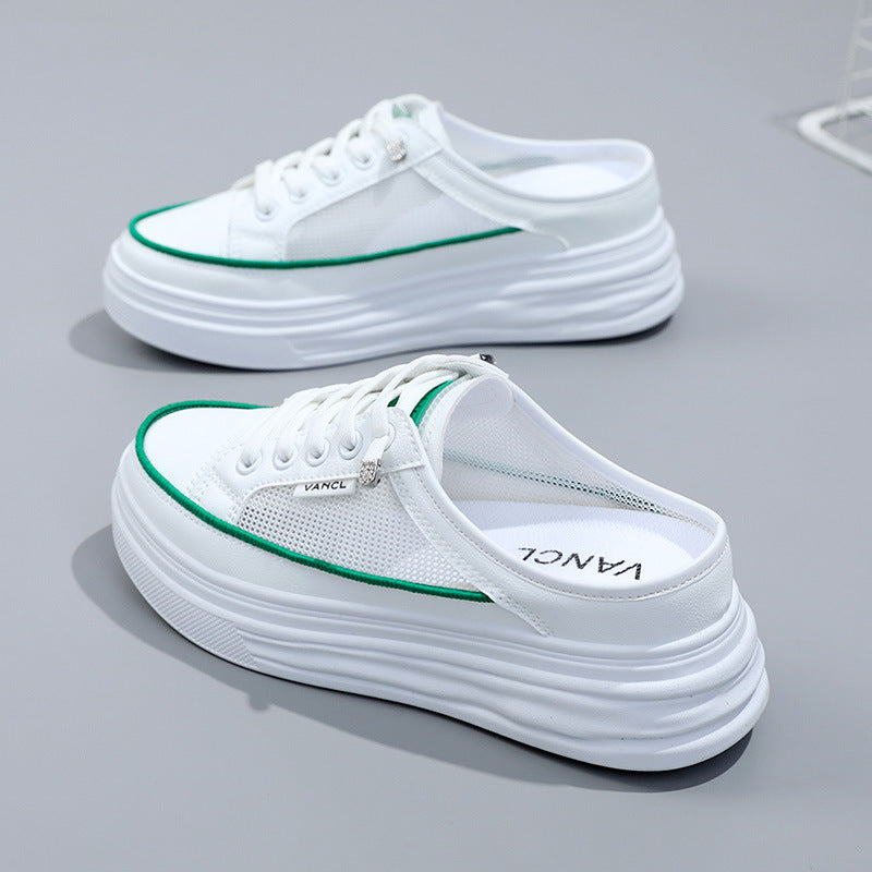 Damen Plattform Sneakers mit atmungsaktiver Mesh-Oberfläche und elegantem Design R&B