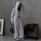 Damen Bequemes Oversized-Lounge-Set mit Kapuze und elastischem Bund R&B