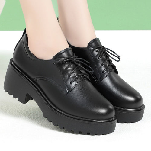 Damen Komfortable Schnürschuhe mit klobigem Absatz und rutschfester Sohle R&B