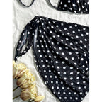 Damen Triangel-Bikini mit verspieltem Punktemuster und leichtem Cover-Up R&B