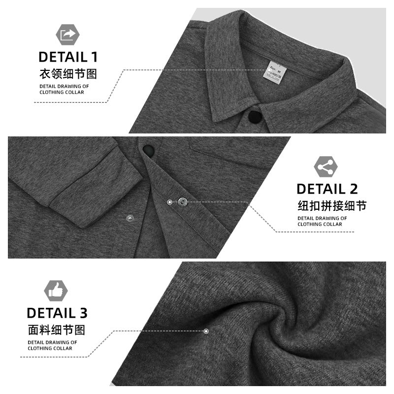 Herren nan modische Overshirt-Jacke in Filzoptik mit aufgesetzten Brusttaschen und sichtbarer Druckknopfleiste R&B