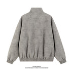 Herren lässige übergroße Jacke mit hohem Kragen und elastischem Bund R&B