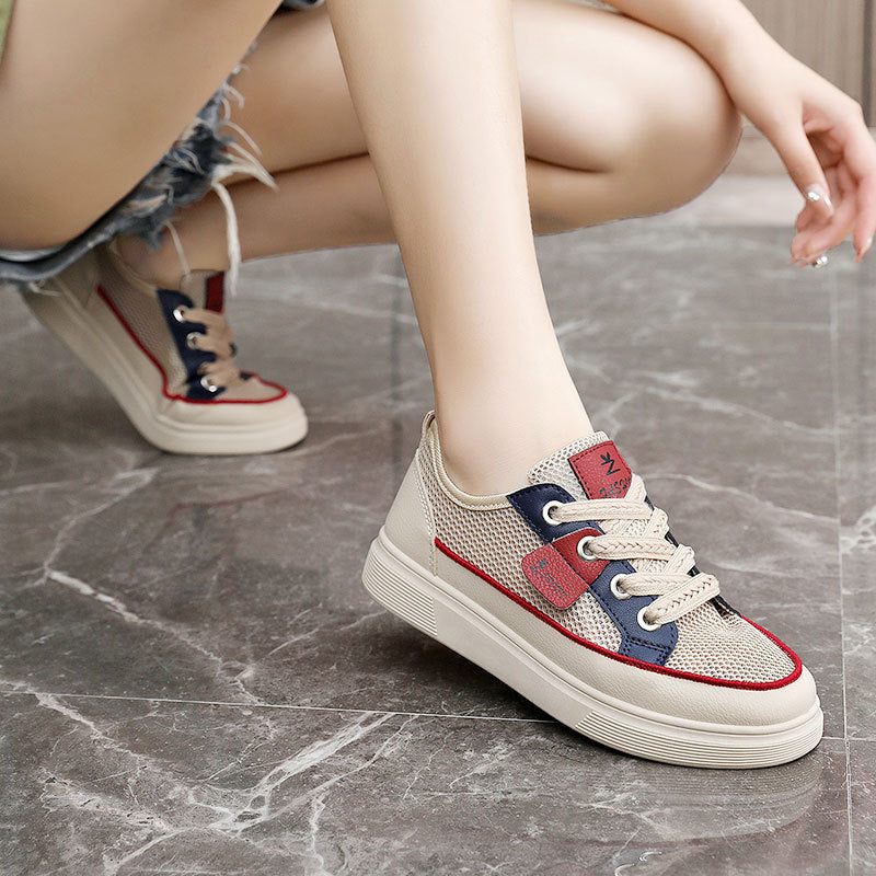 Damen Atmungsaktive Freizeitsneaker mit elastischer Schnürung und rutschfester Sohle R&B
