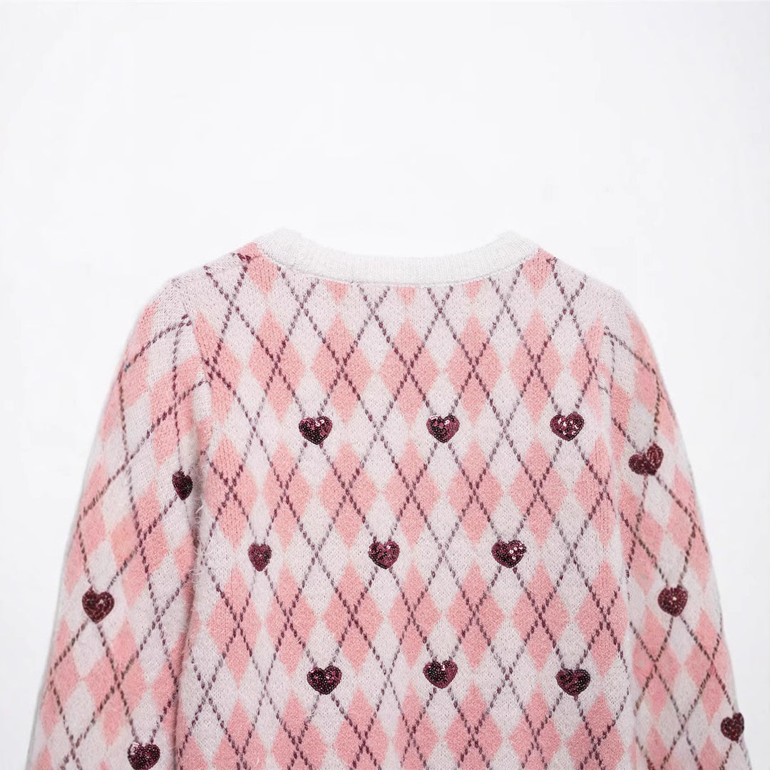 Damen Kuscheliger Pullover mit Herzdesign R&B