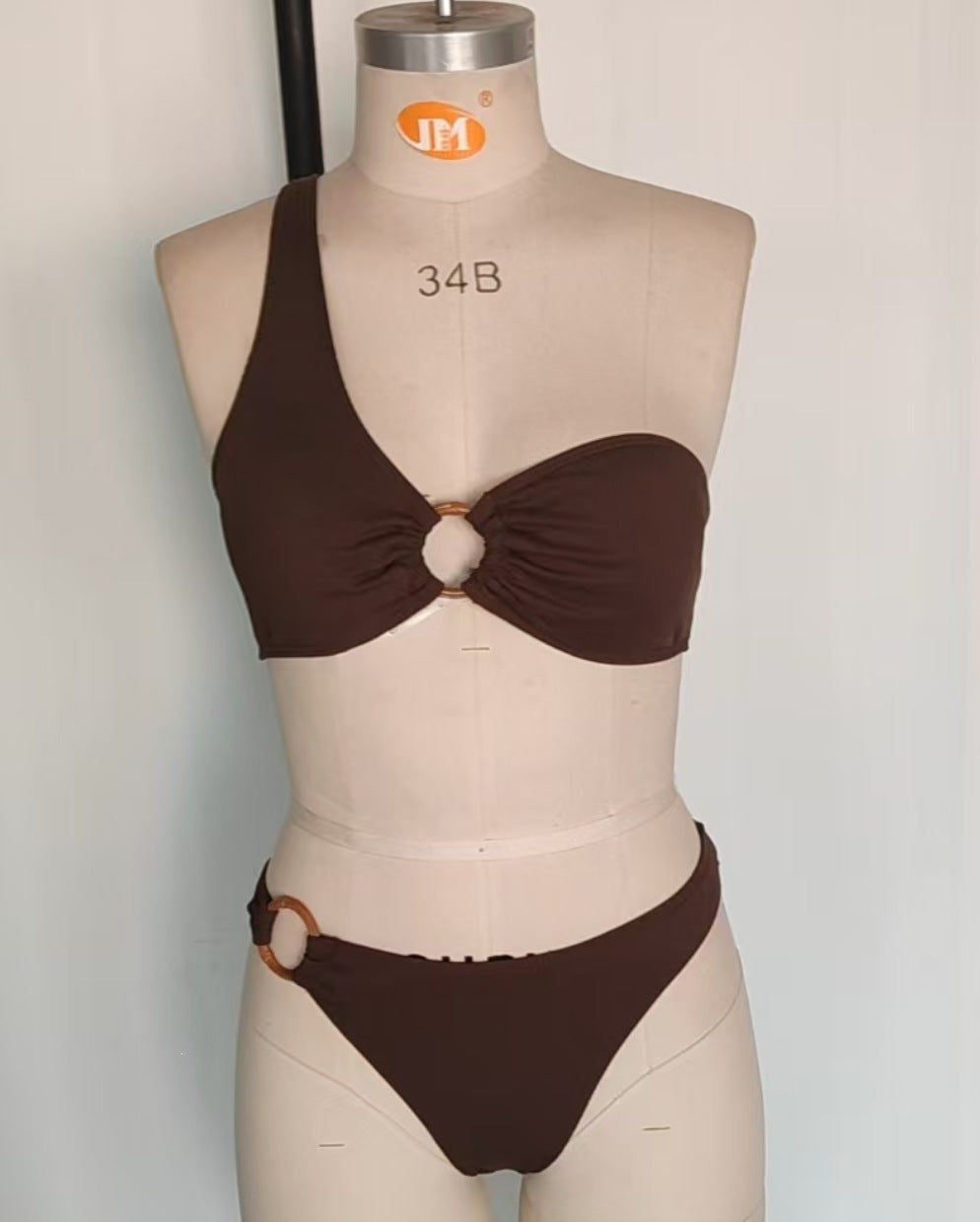Damen Stilvoller Triangel-Bikini mit goldenen Details R&B