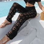 Damen Häkelhose mit floralen Einsätzen R&B