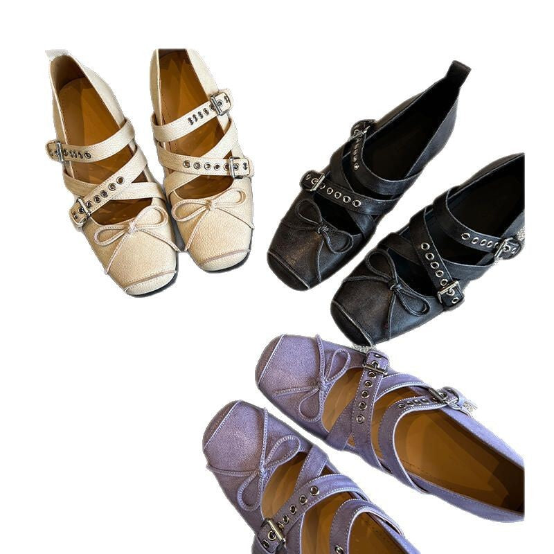 Damen Ballerinas mit dekorativem Riemendesign und raffinierter Faltengestaltung R&B