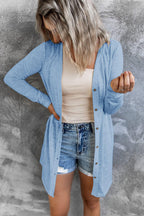 Damen Longline Cardigan mit umfassendem Knopfverschluss und elegantem Schnitt R&B