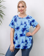 Damen lässiges T-Shirt mit modernem Batikdesign R&B