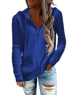 Damen Zip-Hoodie mit strukturiertem Rippdesign und durchgehendem Reißverschluss R&B