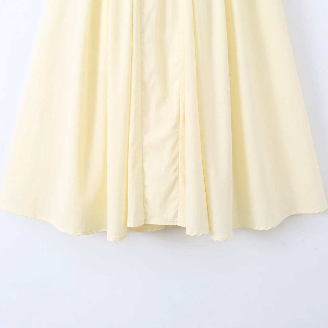 Damen Maxi-Kleid mit elegantem V-Ausschnitt und raffinierten Falten R&B
