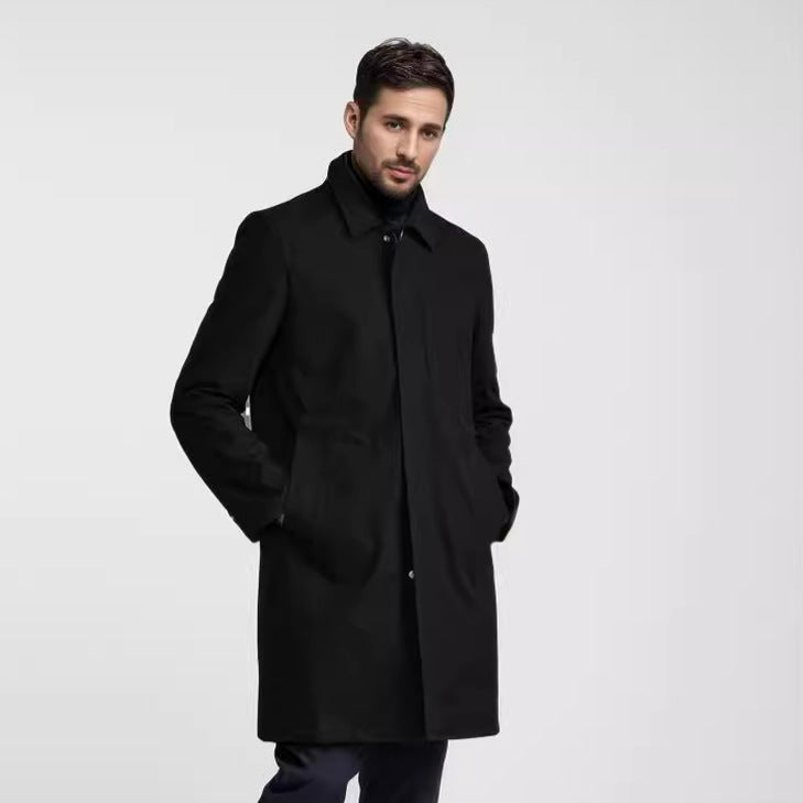 Herren eleganter Übergangsmantel mit praktischen Taschen und modernem Kragen R&B