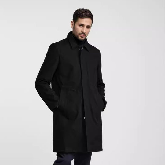 Herren eleganter Übergangsmantel mit praktischen Taschen und modernem Kragen R&B