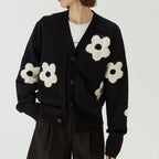 Damen Modischer Strickcardigan mit floralen Applikationen