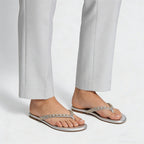 Damen Zehentrenner-Sandalen mit luxuriösem Kettenakzent und komfortablem Fußbett R&B